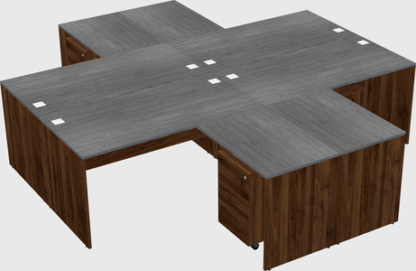 Quad l-shaped office desks