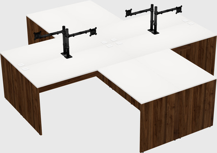 Quad l-shaped office desks