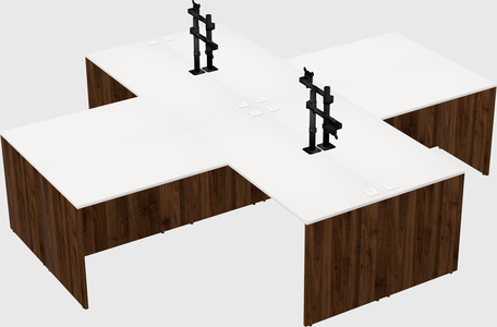 Quad l-shaped office desks