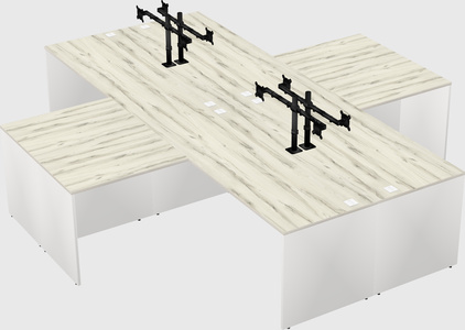 Quad l-shaped office desks