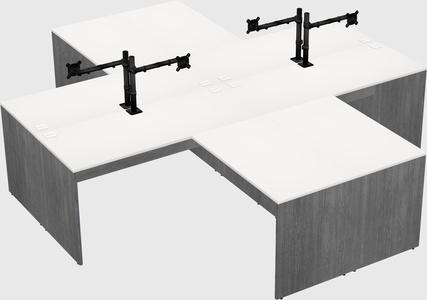 Quad l-shaped office desks