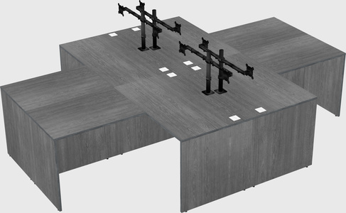 Quad l-shaped office desks