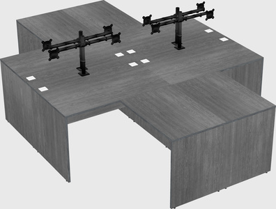 Quad l-shaped office desks