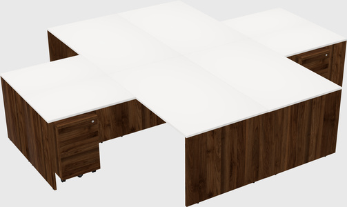 Quad l-shaped office desks