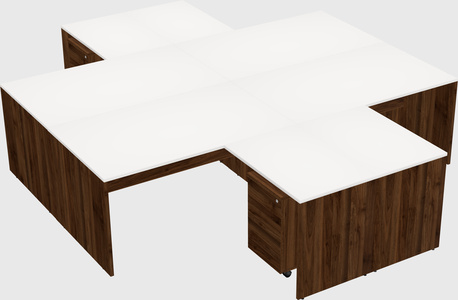 Quad l-shaped office desks