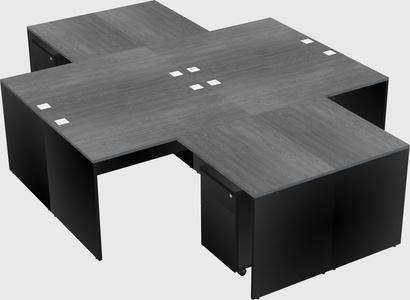Quad l-shaped office desks