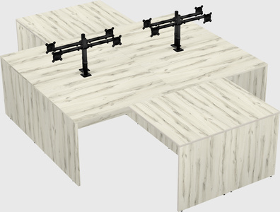 Quad l-shaped office desks