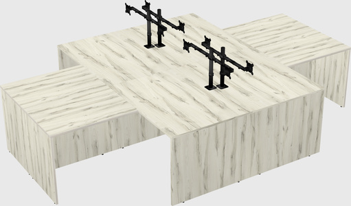 Quad l-shaped office desks