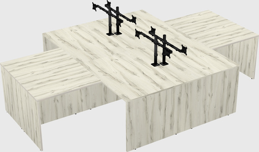 Quad l-shaped office desks