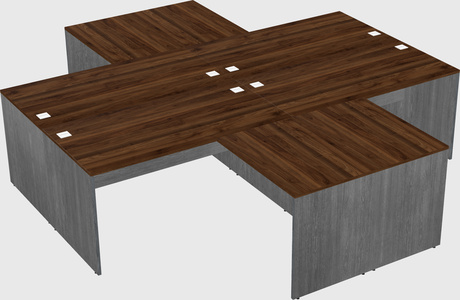 Quad l-shaped office desks