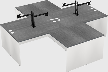Quad l-shaped office desks