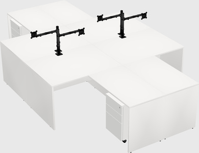 Quad l-shaped office desks
