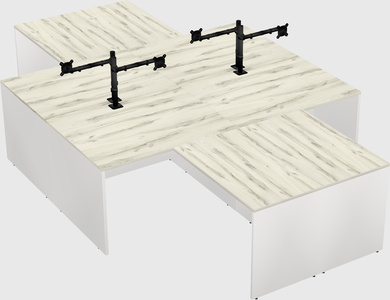 Quad l-shaped office desks
