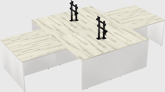 Quad l-shaped office desks