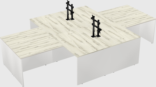 Quad l-shaped office desks