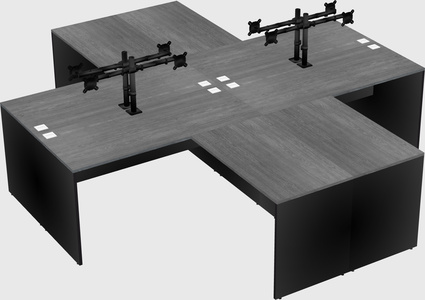 Quad l-shaped office desks