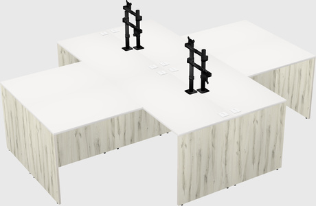 Quad l-shaped office desks