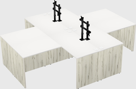 Quad l-shaped office desks