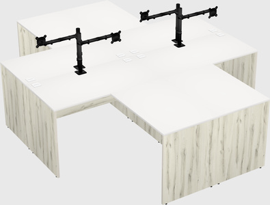 Quad l-shaped office desks
