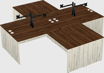 Quad l-shaped office desks