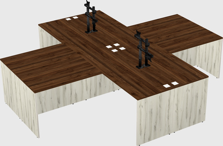 Quad l-shaped office desks