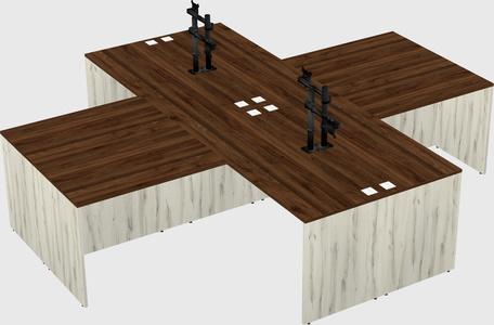 Quad l-shaped office desks