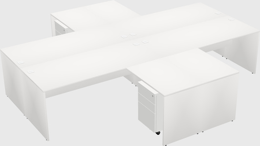 Quad l-shaped office desks