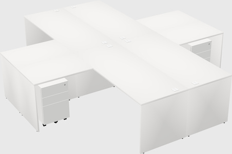 Quad l-shaped office desks
