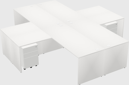 Quad l-shaped office desks
