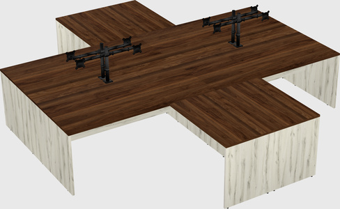 Quad l-shaped office desks