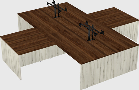 Quad l-shaped office desks