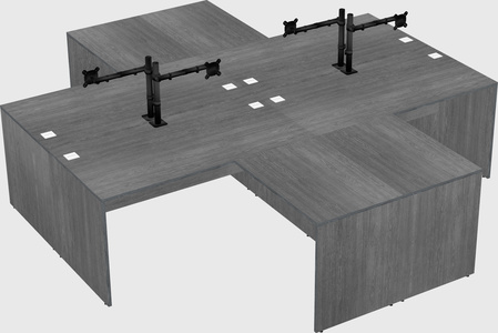 Quad l-shaped office desks