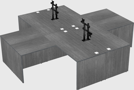 Quad l-shaped office desks
