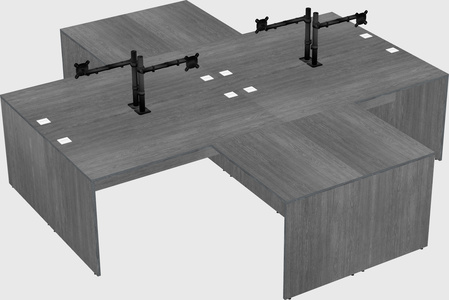 Quad l-shaped office desks