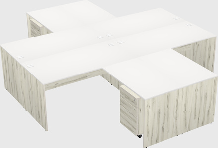 Quad l-shaped office desks