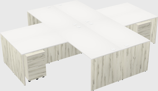 Quad l-shaped office desks