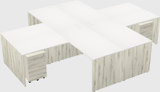 Quad l-shaped office desks