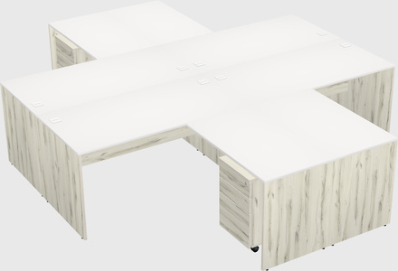Quad l-shaped office desks