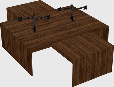 Quad l-shaped office desks