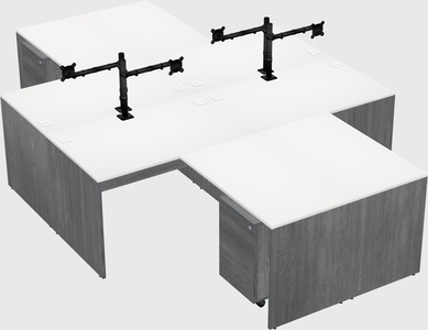 Quad l-shaped office desks