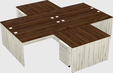 Quad l-shaped office desks