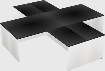 Quad l-shaped office desks