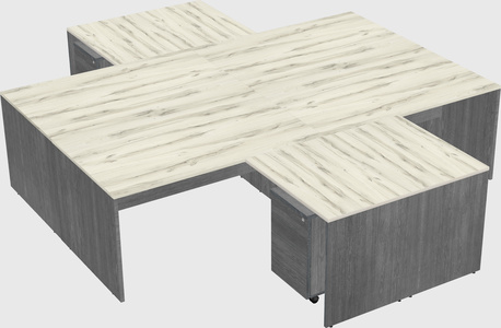 Quad l-shaped office desks