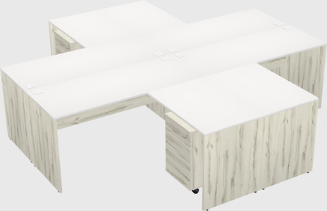 Quad l-shaped office desks