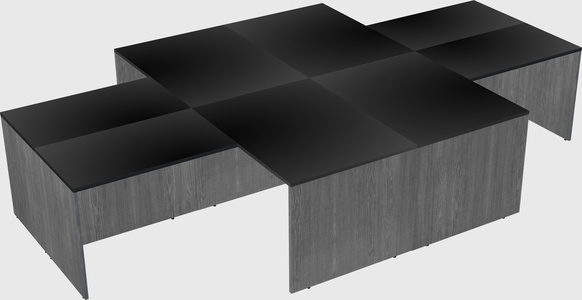 Quad l-shaped office desks