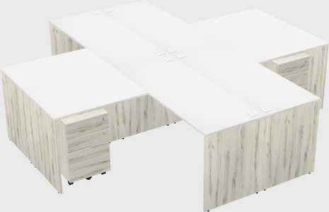 Quad l-shaped office desks