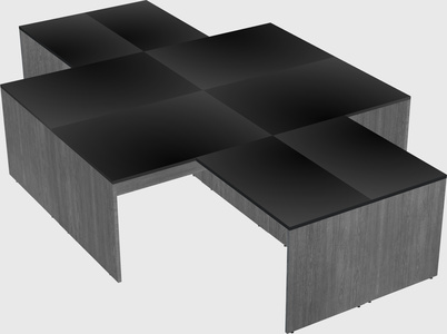 Quad l-shaped office desks