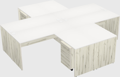 Quad l-shaped office desks