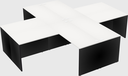 Quad l-shaped office desks