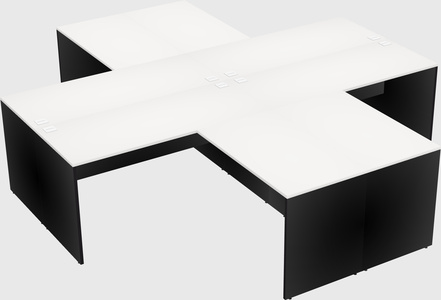 Quad l-shaped office desks